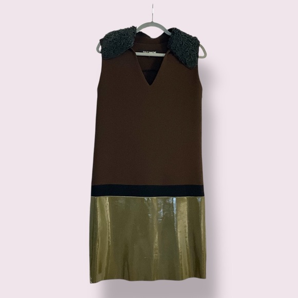 TER ET BANTINE Brown and Green Dress - Size M - Picture 5 of 9